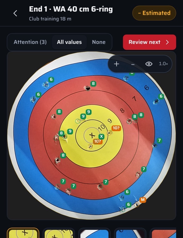 Verified & Estimated in the ScoreMyTarget app